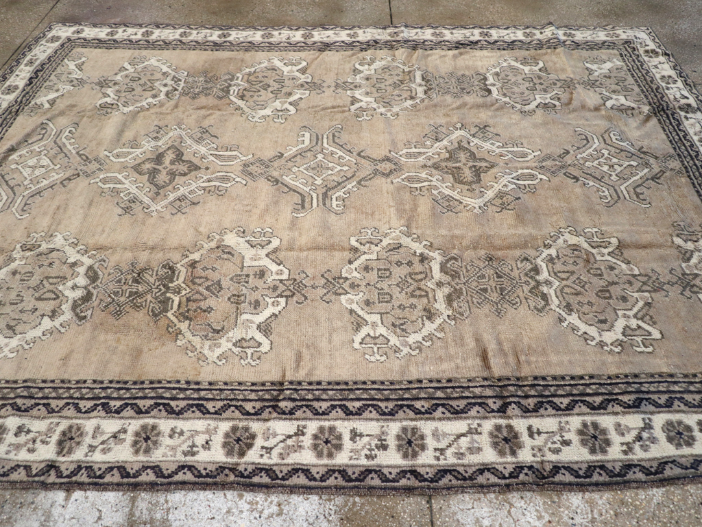 Antique Turkish Oushak Square Accent Carpet, No.15174 - Staging