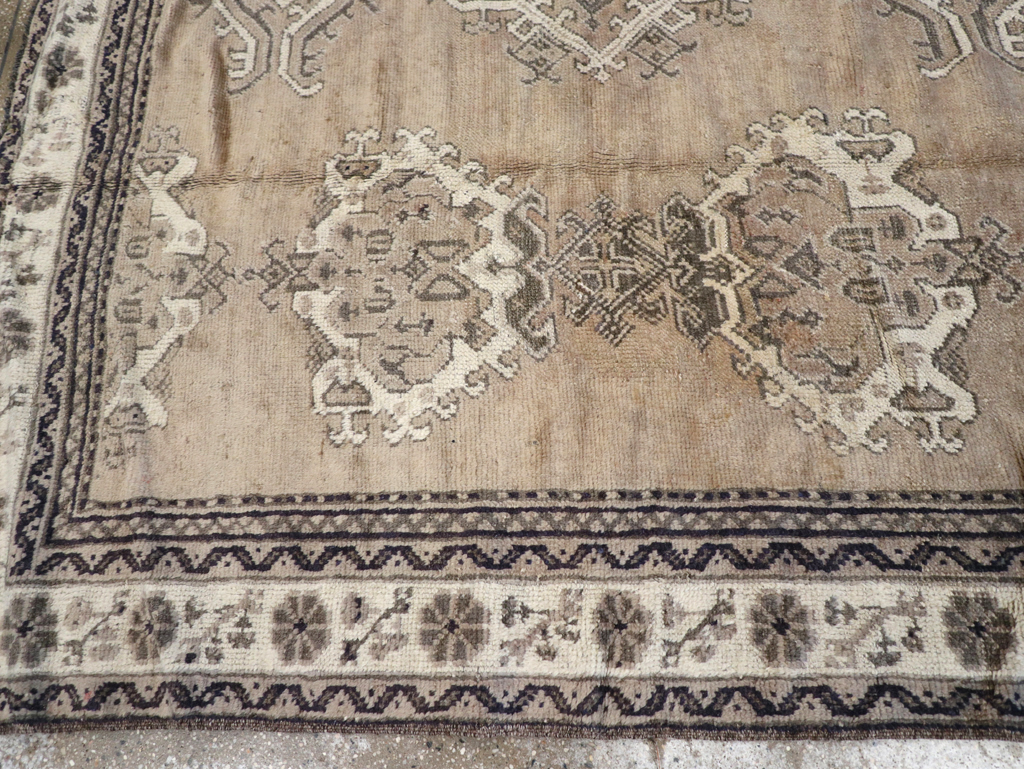 Antique Turkish Oushak Square Accent Carpet, No.15174 - Staging