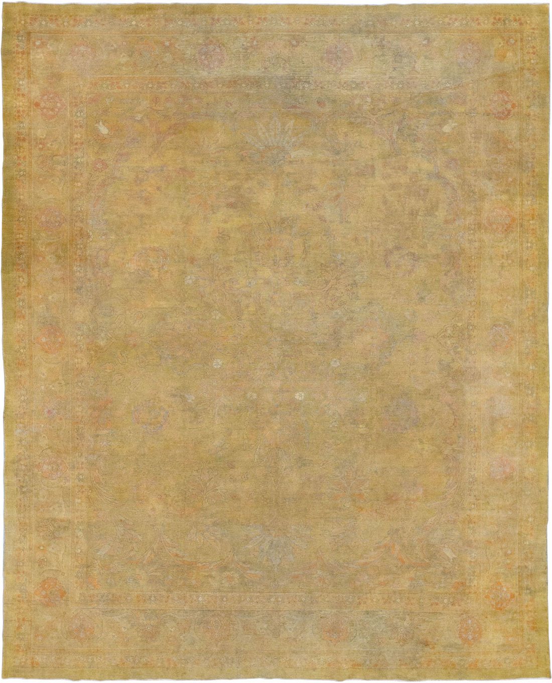 Antique Indian Amritsar Room Size Carpet, No.15212 - Staging