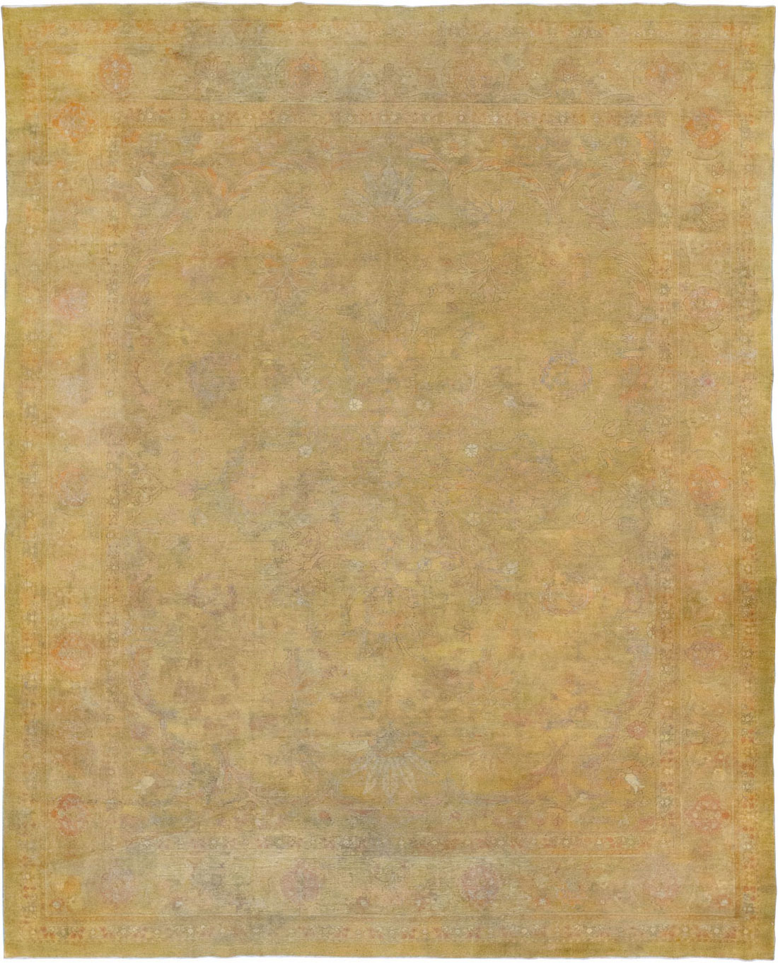 Antique Indian Amritsar Room Size Carpet, No.15212 - Staging