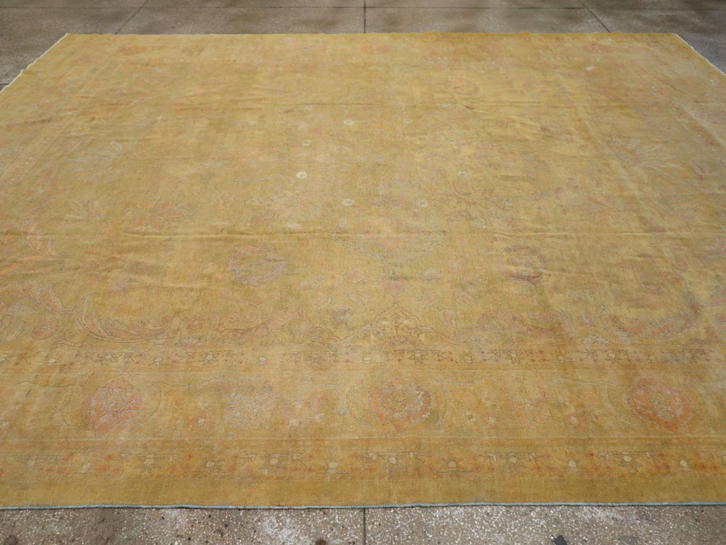 Antique Indian Amritsar Room Size Carpet, No.15212 - Staging