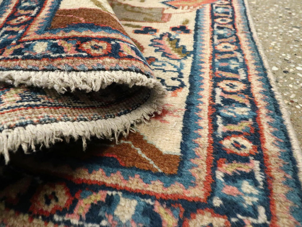 Vintage Persian Tabriz Pictorial Rug, No.15218 - Staging