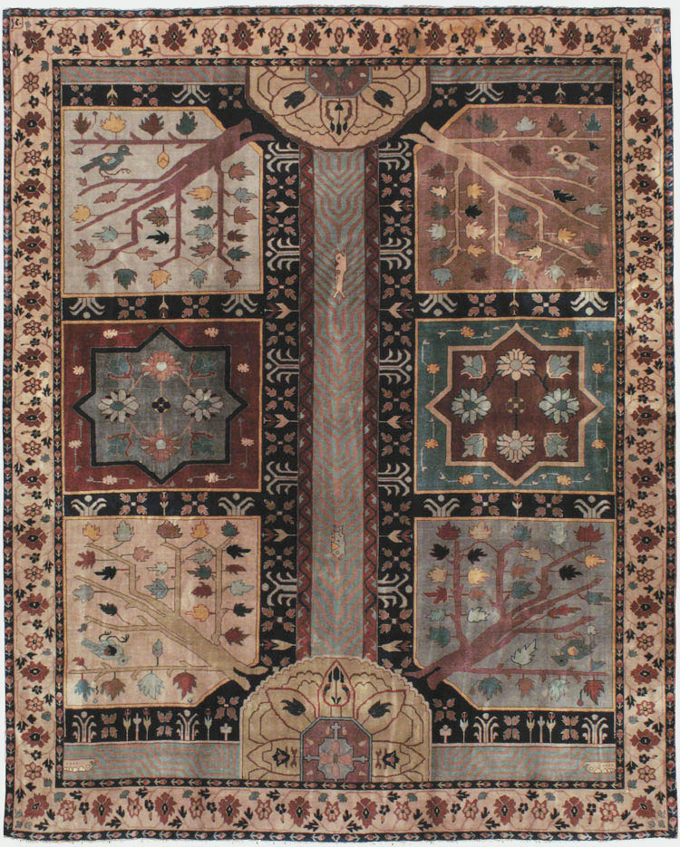 Antique Indian Lahore Square Rug, No.15223 - Staging