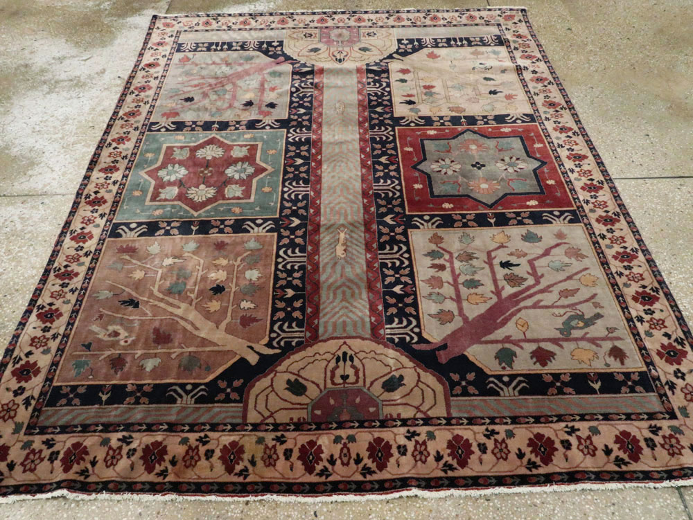 Antique Indian Lahore Square Rug, No.15223 - Staging