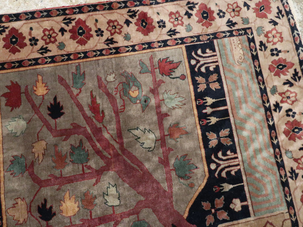 Antique Indian Lahore Square Rug, No.15223 - Staging