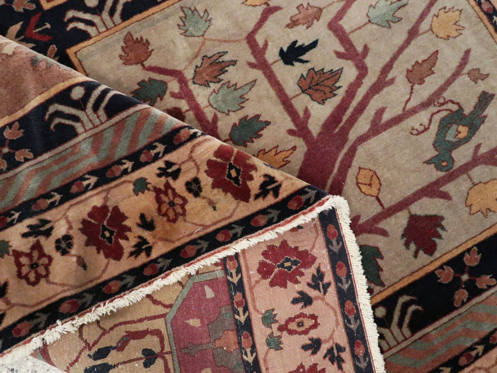 Antique Indian Lahore Square Rug, No.15223 - Staging