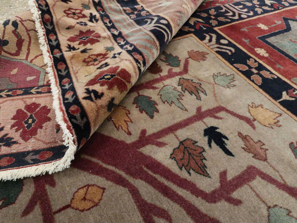 Antique Indian Lahore Square Rug, No.15223 - Staging