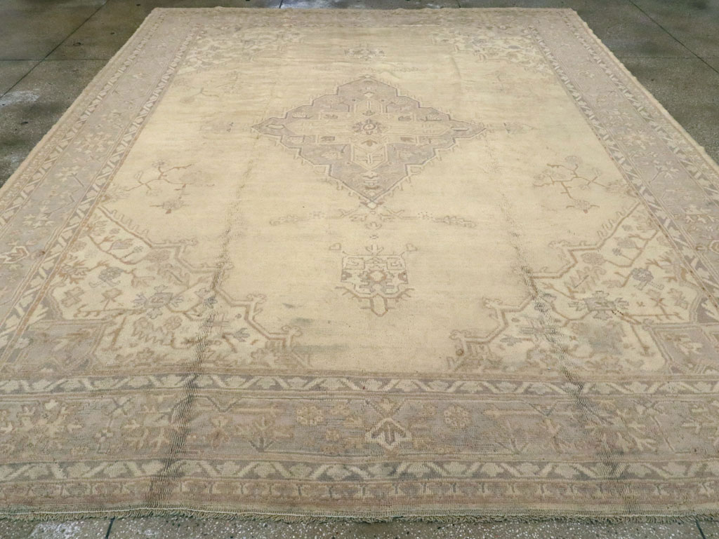 Antique Turkish Oushak Carpet, No.15253 - Staging