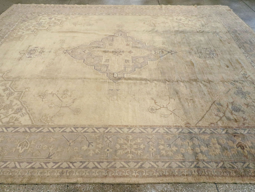 Antique Turkish Oushak Carpet, No.15253 - Staging
