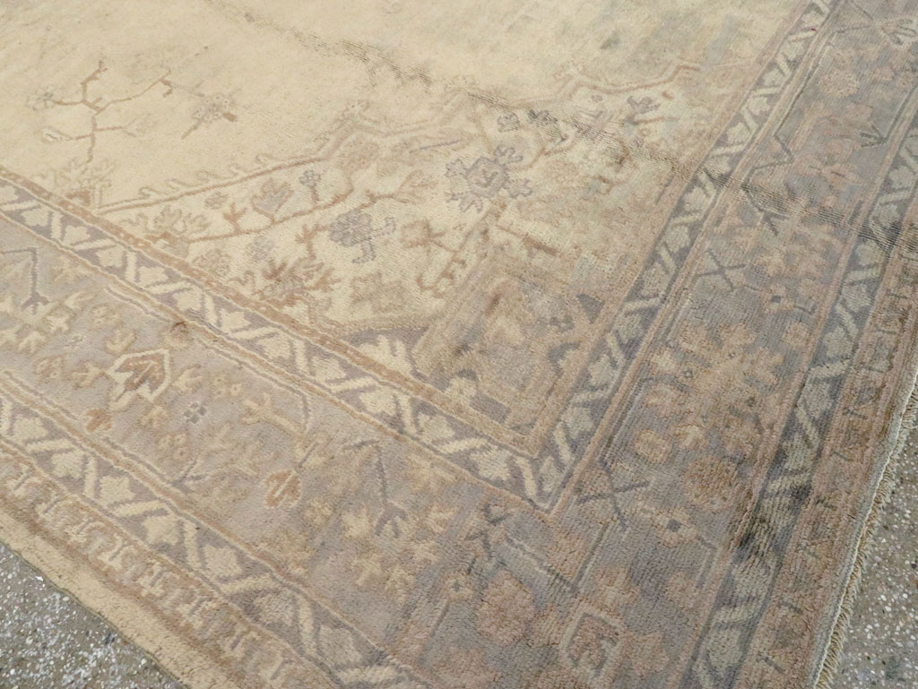 Antique Turkish Oushak Carpet, No.15253 - Staging