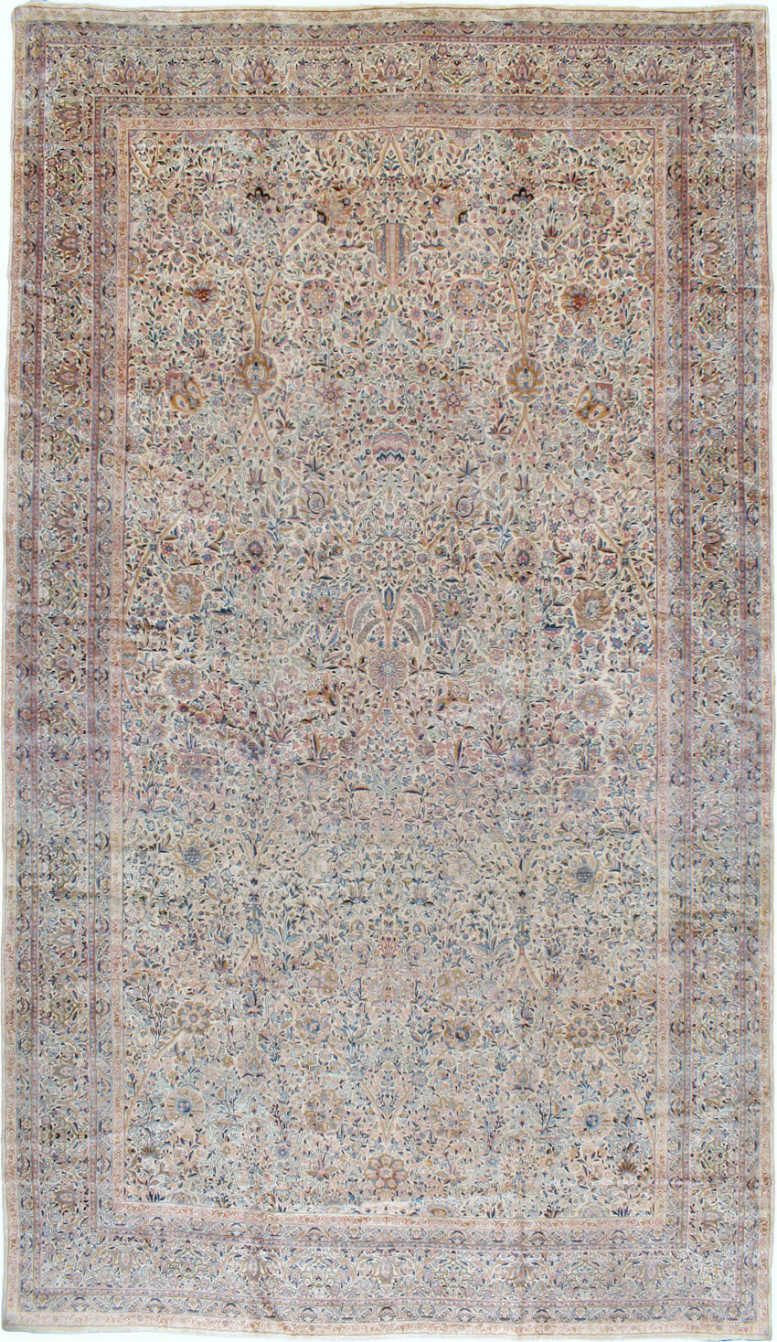 Antique Persian Lavar Kerman Carpet, No.15268 - Staging