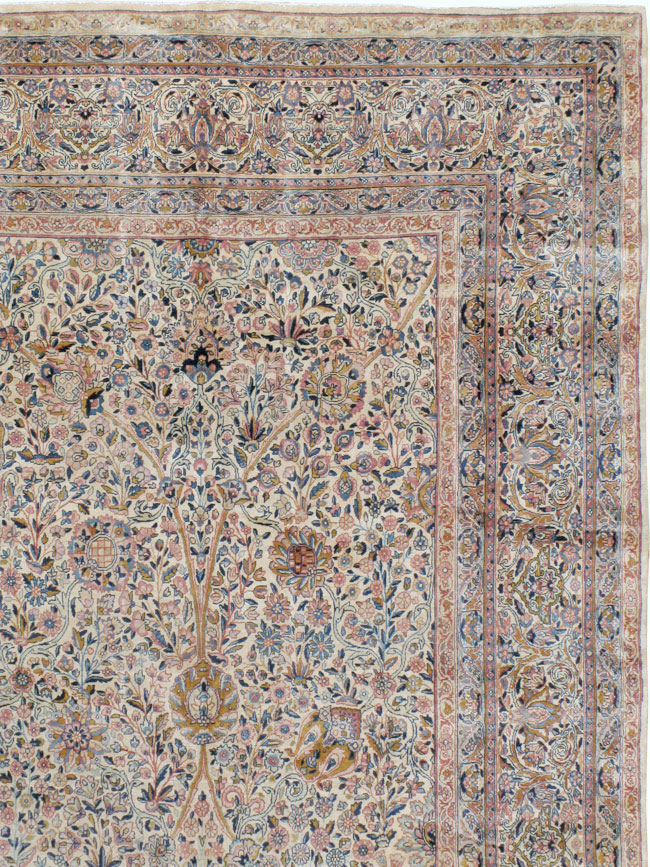 Antique Persian Lavar Kerman Carpet, No.15268 - Staging