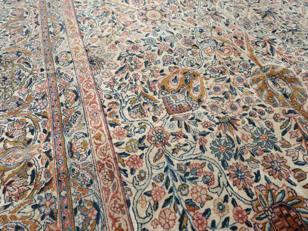 Antique Persian Lavar Kerman Carpet, No.15268 - Staging