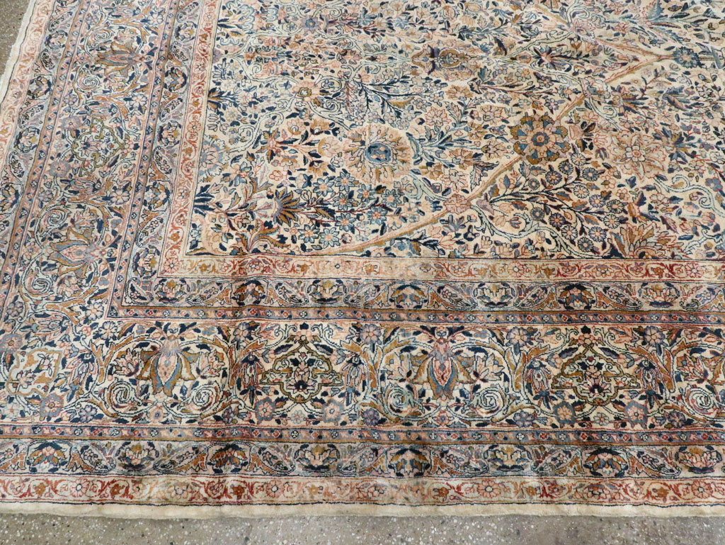 Antique Persian Lavar Kerman Carpet, No.15268 - Staging