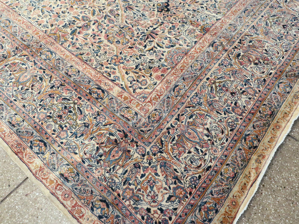Antique Persian Lavar Kerman Carpet, No.15268 - Staging