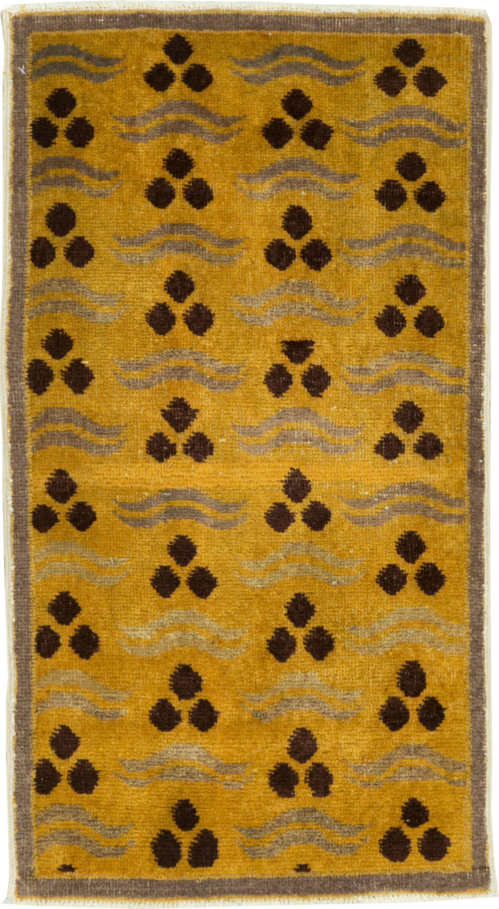 Vintage Turkish Art Deco Throw Rug, No.15303 - Staging