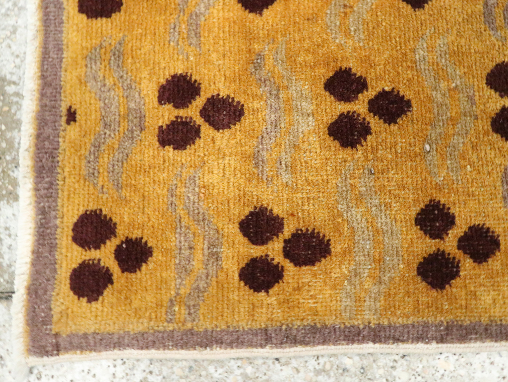 Vintage Turkish Art Deco Throw Rug, No.15303 - Staging