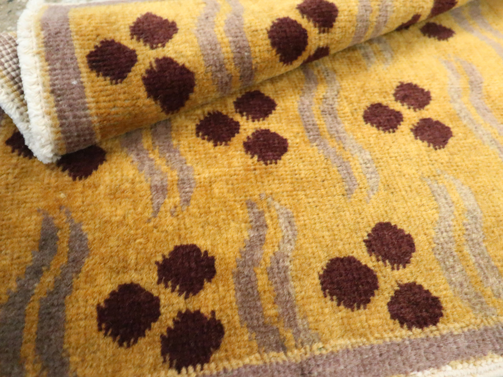 Vintage Turkish Art Deco Throw Rug, No.15303 - Staging