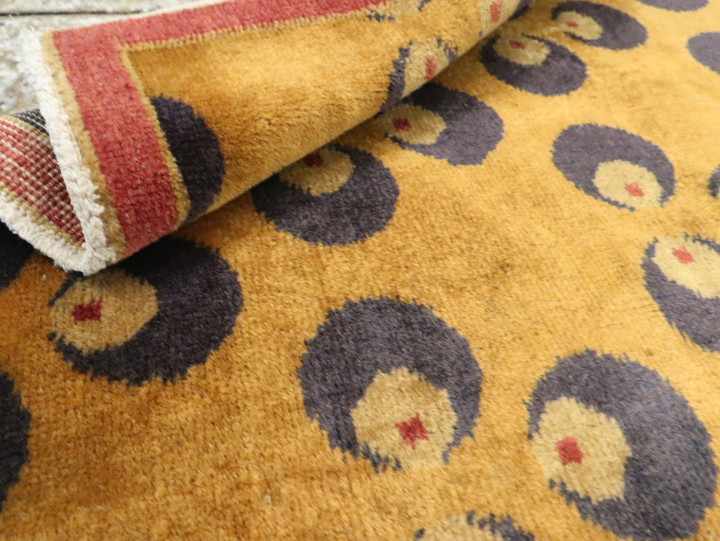 Vintage Turkish Art Deco Throw Rug, No.15306 - Staging