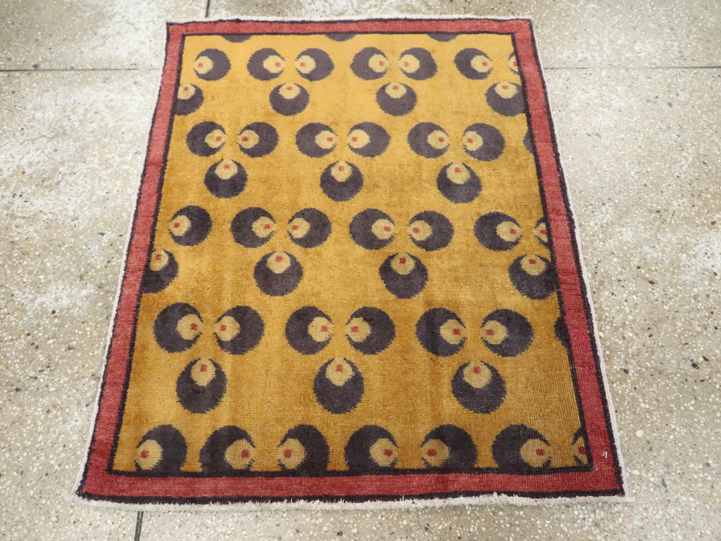 Vintage Turkish Anatolian Deco Rug, No.15311 - Staging