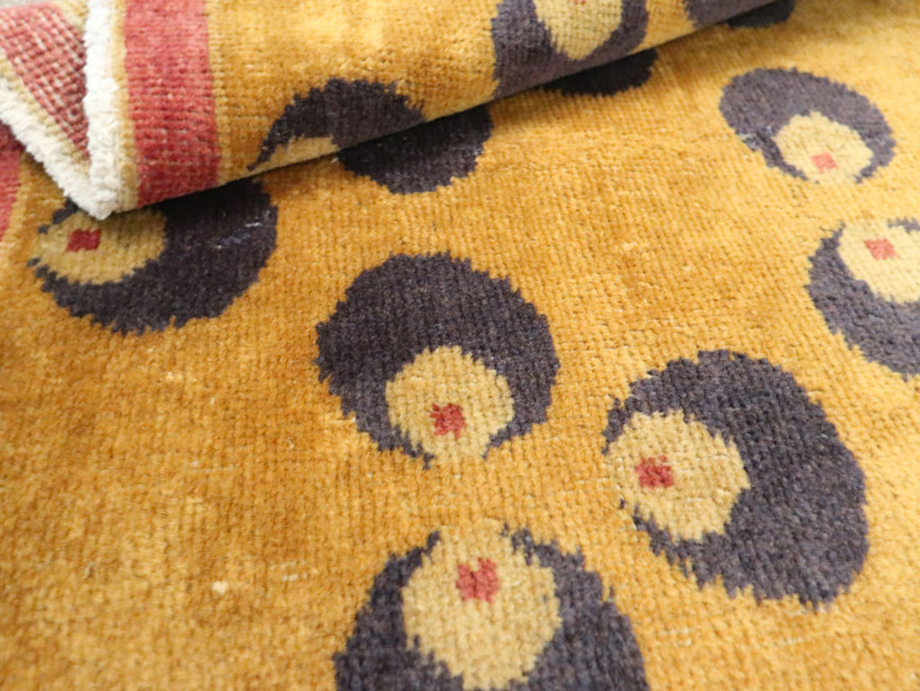 Vintage Turkish Art Deco Throw Rug, No.15314 - Staging