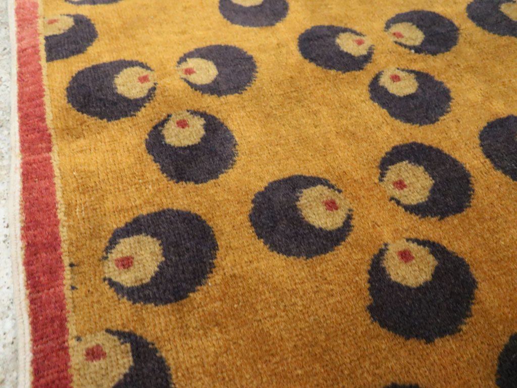 Vintage Turkish Art Deco Throw Rug, No.15315 - Staging