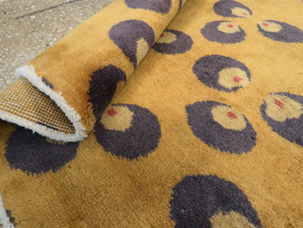 Vintage Turkish Art Deco Throw Rug, No.15315 - Staging