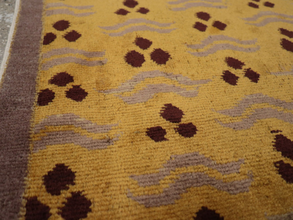 Vintage Turkish Art Deco Throw Rug, No.15319 - Staging