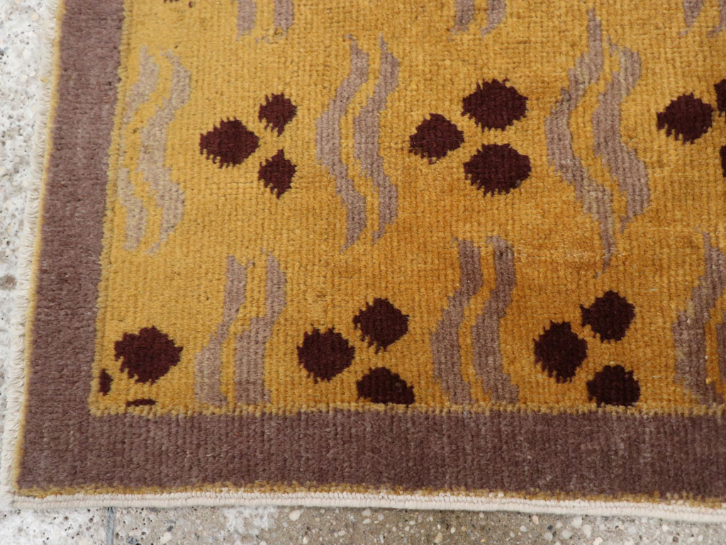 Vintage Turkish Art Deco Throw Rug, No.15319 - Staging