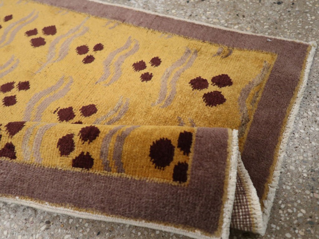 Vintage Turkish Art Deco Throw Rug, No.15319 - Staging