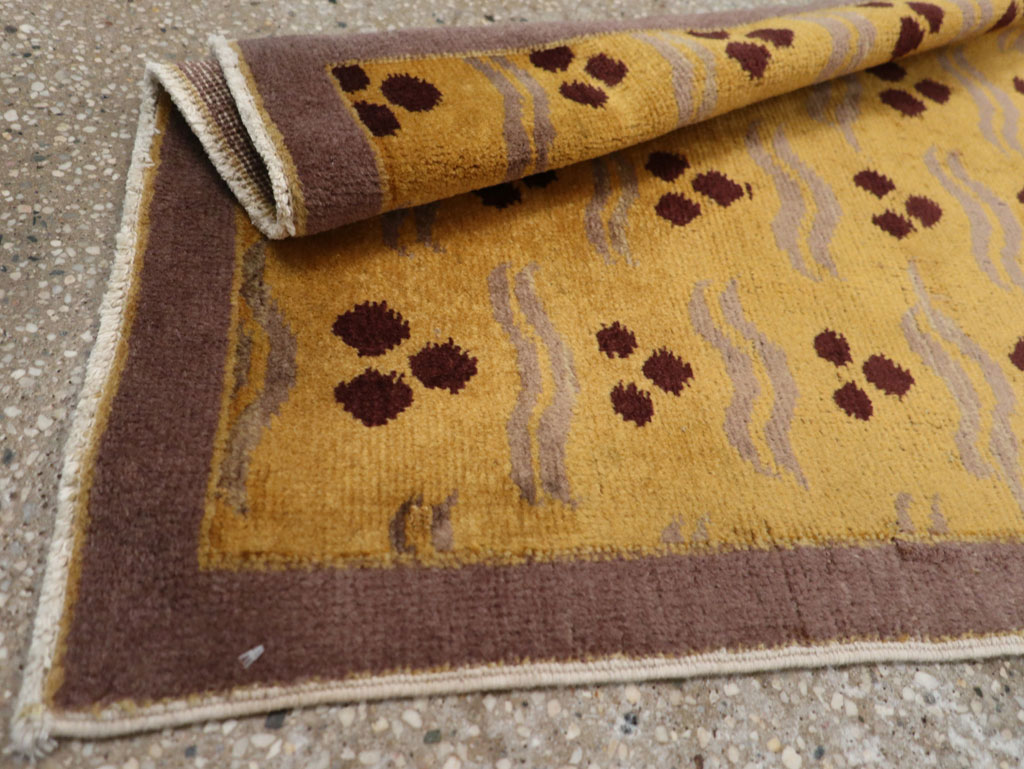 Vintage Turkish Art Deco Throw Rug, No.15319 - Staging