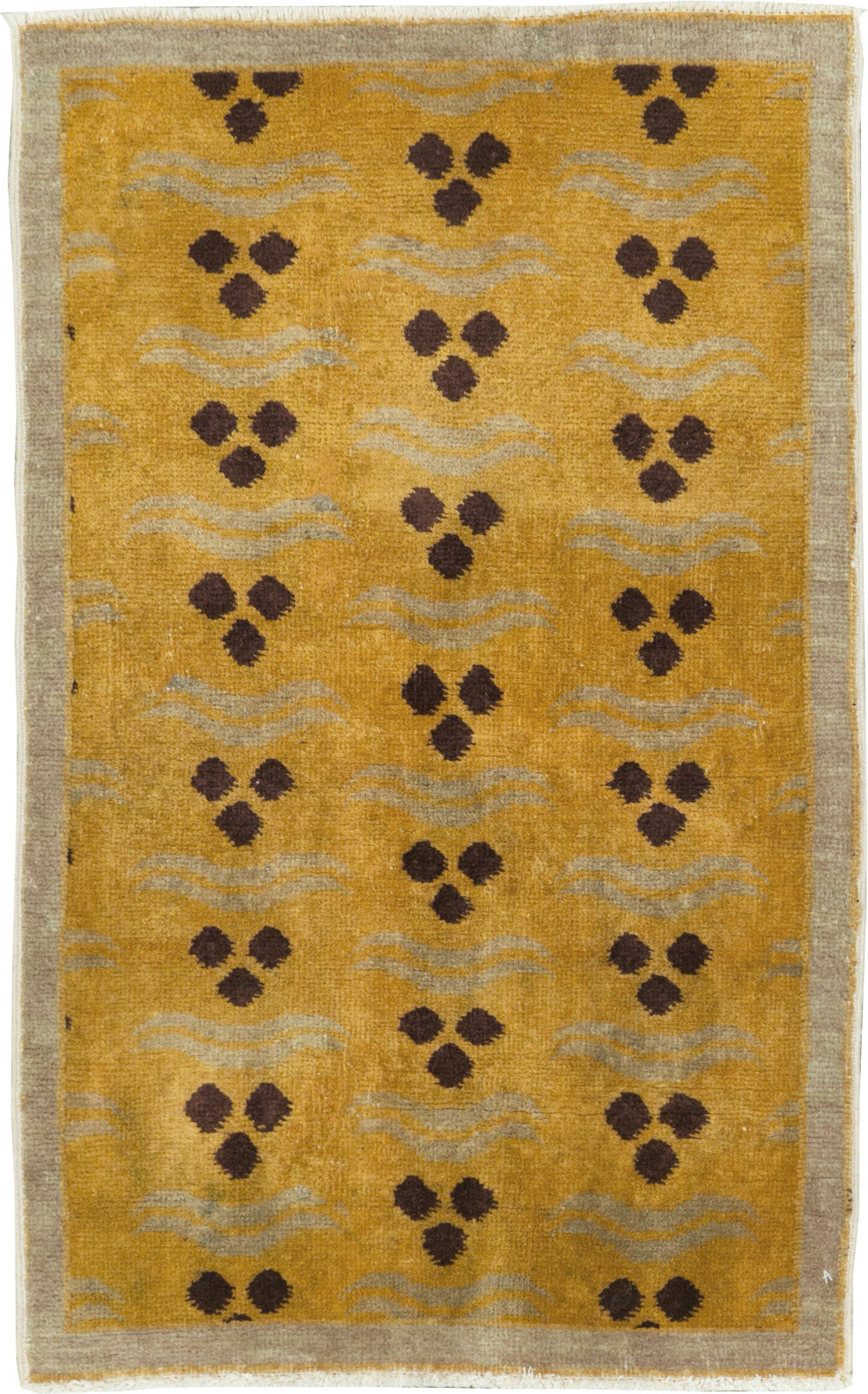 Vintage Turkish Art Deco Throw Rug, No.15326 - Staging