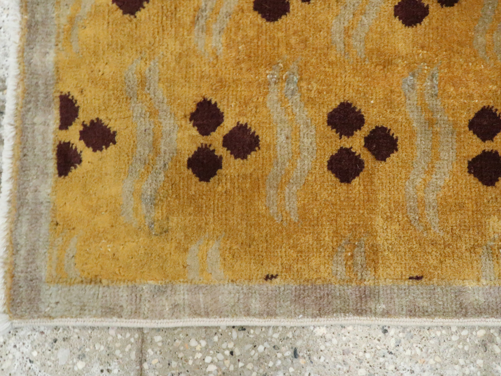 Vintage Turkish Art Deco Throw Rug, No.15326 - Staging