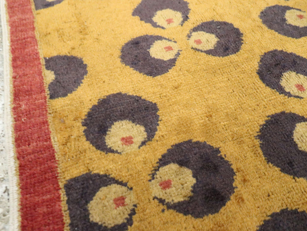 Vintage Turkish Art Deco Throw Rug, No.15331 - Staging