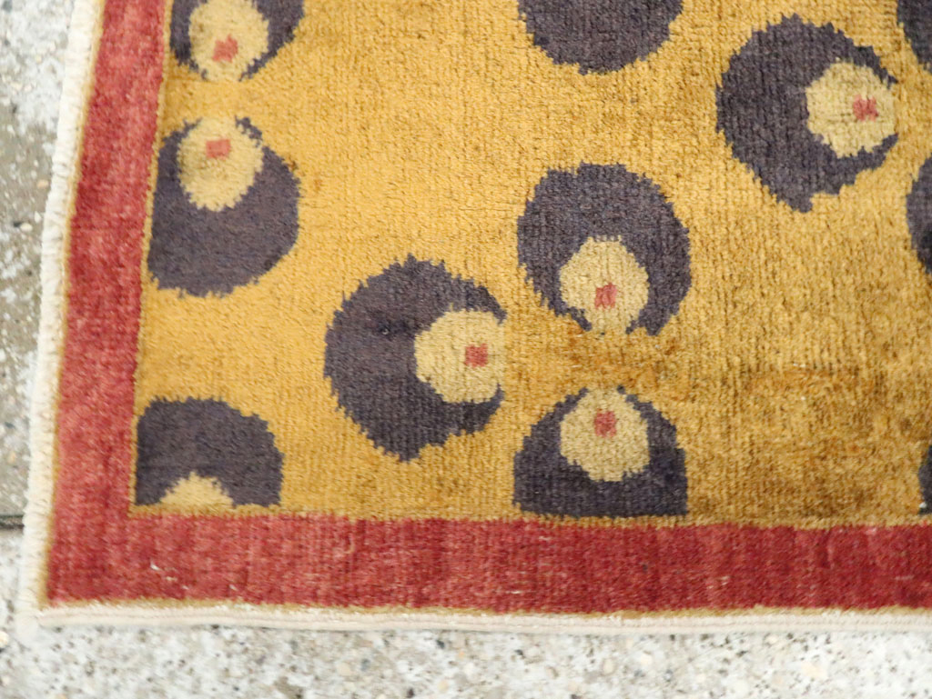 Vintage Turkish Art Deco Throw Rug, No.15331 - Staging