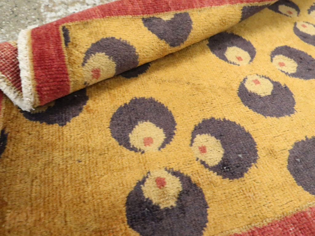 Vintage Turkish Art Deco Throw Rug, No.15331 - Staging