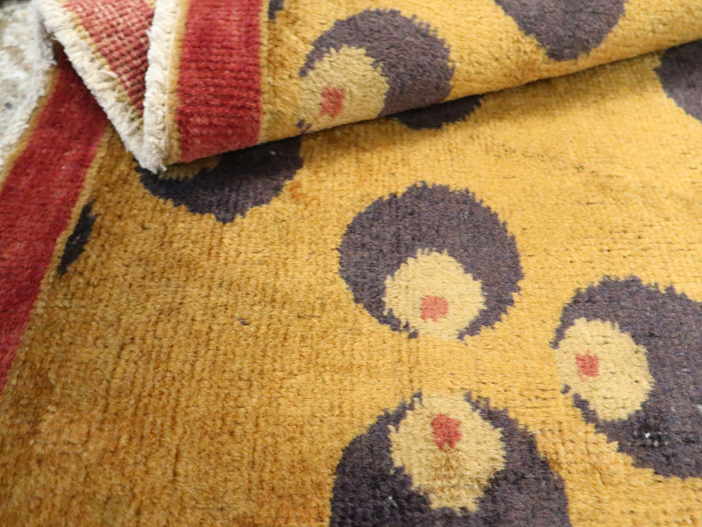 Vintage Turkish Art Deco Throw Rug, No.15331 - Staging