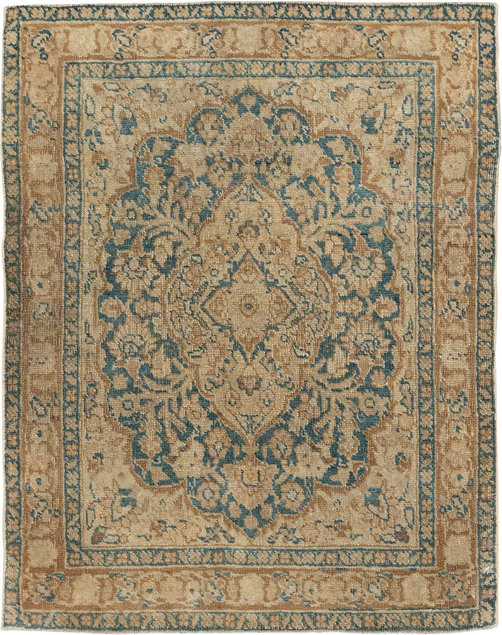 Antique Persian Mashad Throw Rug, No.15334 - Staging