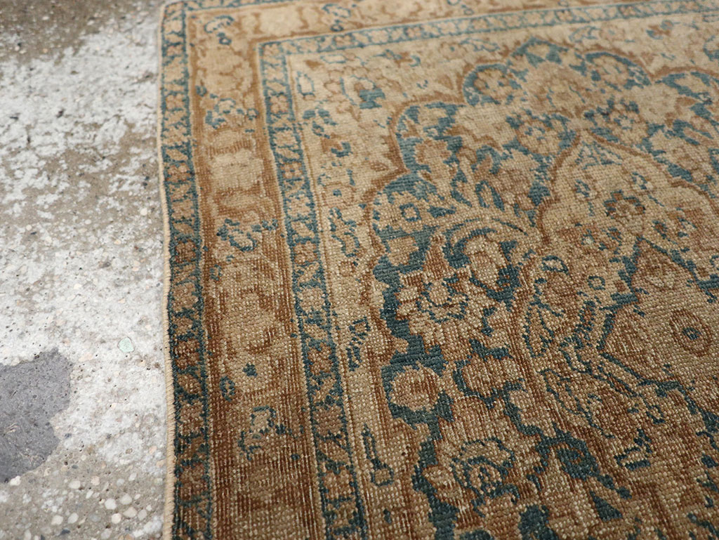 Antique Persian Mashad Throw Rug, No.15334 - Staging