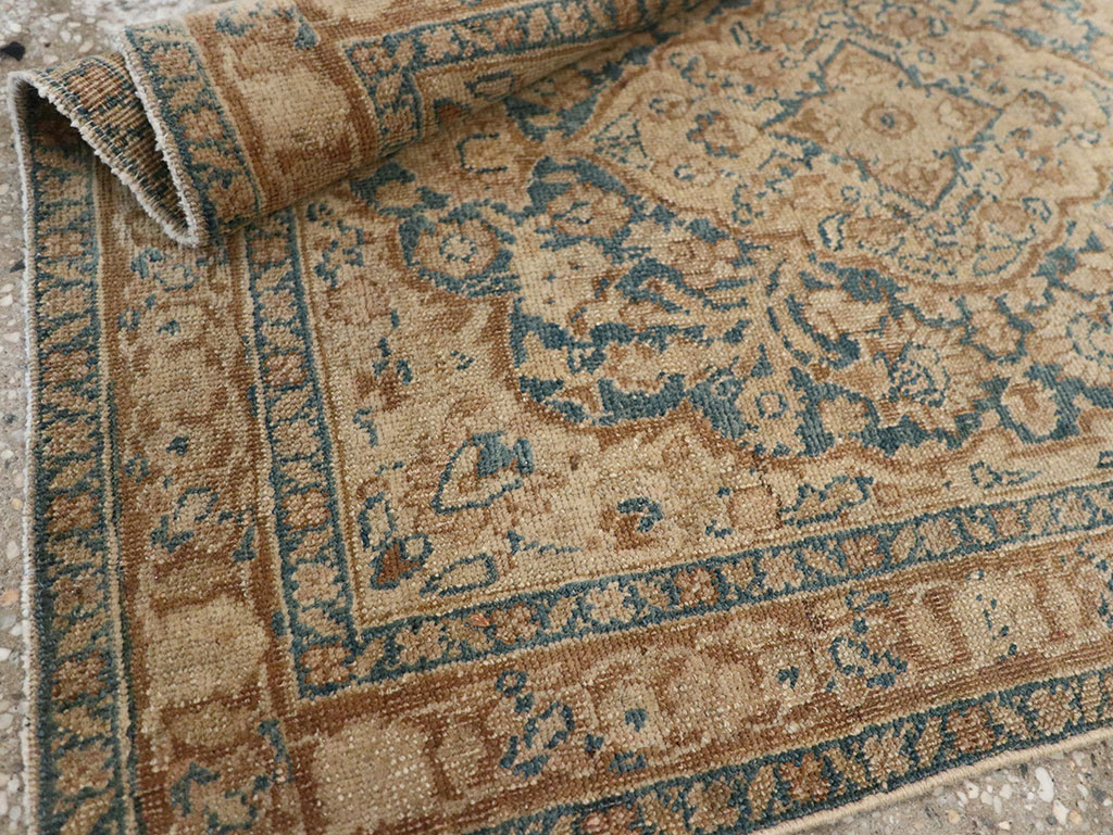 Antique Persian Mashad Throw Rug, No.15334 - Staging