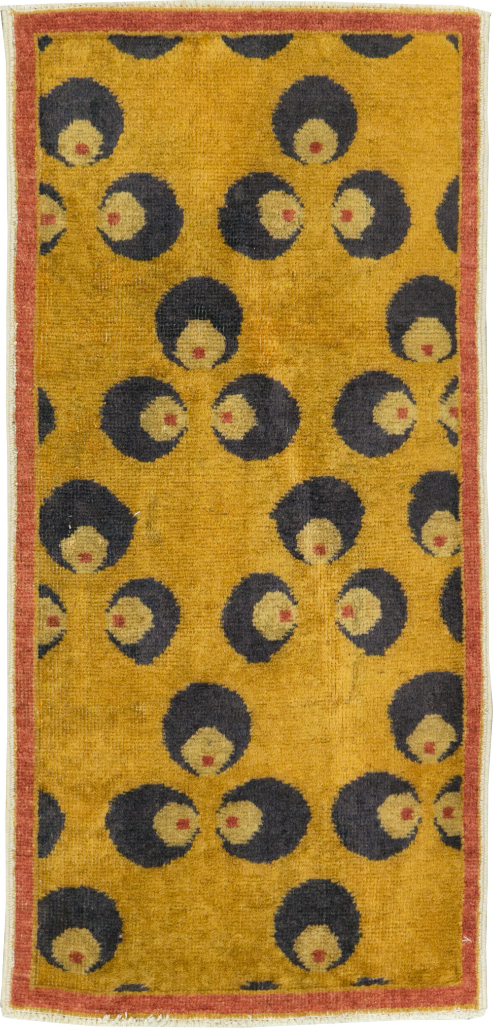 Vintage Turkish Art Deco Throw Rug, No.15343 - Staging