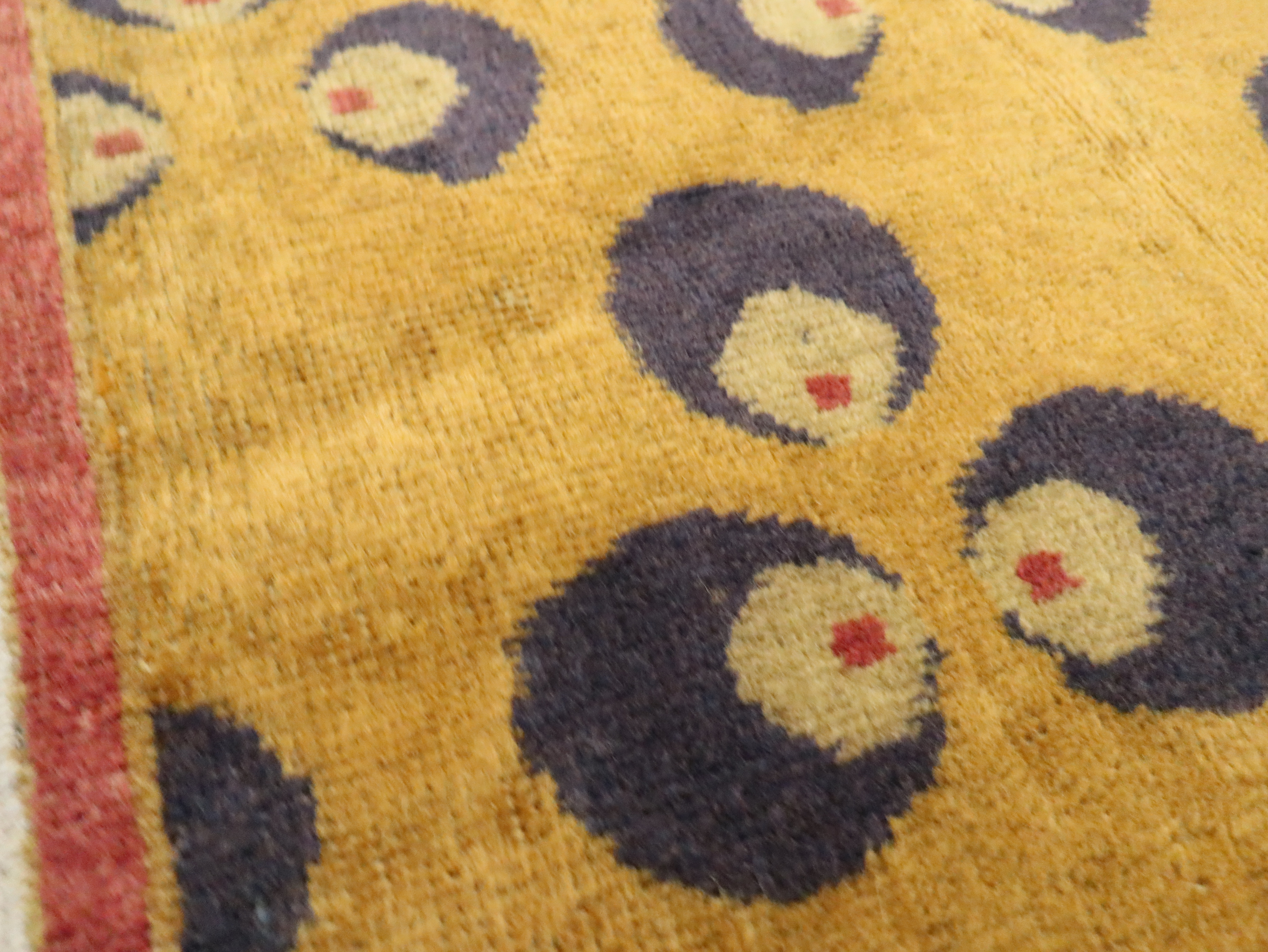 Vintage Turkish Art Deco Throw Rug, No.15343 - Staging