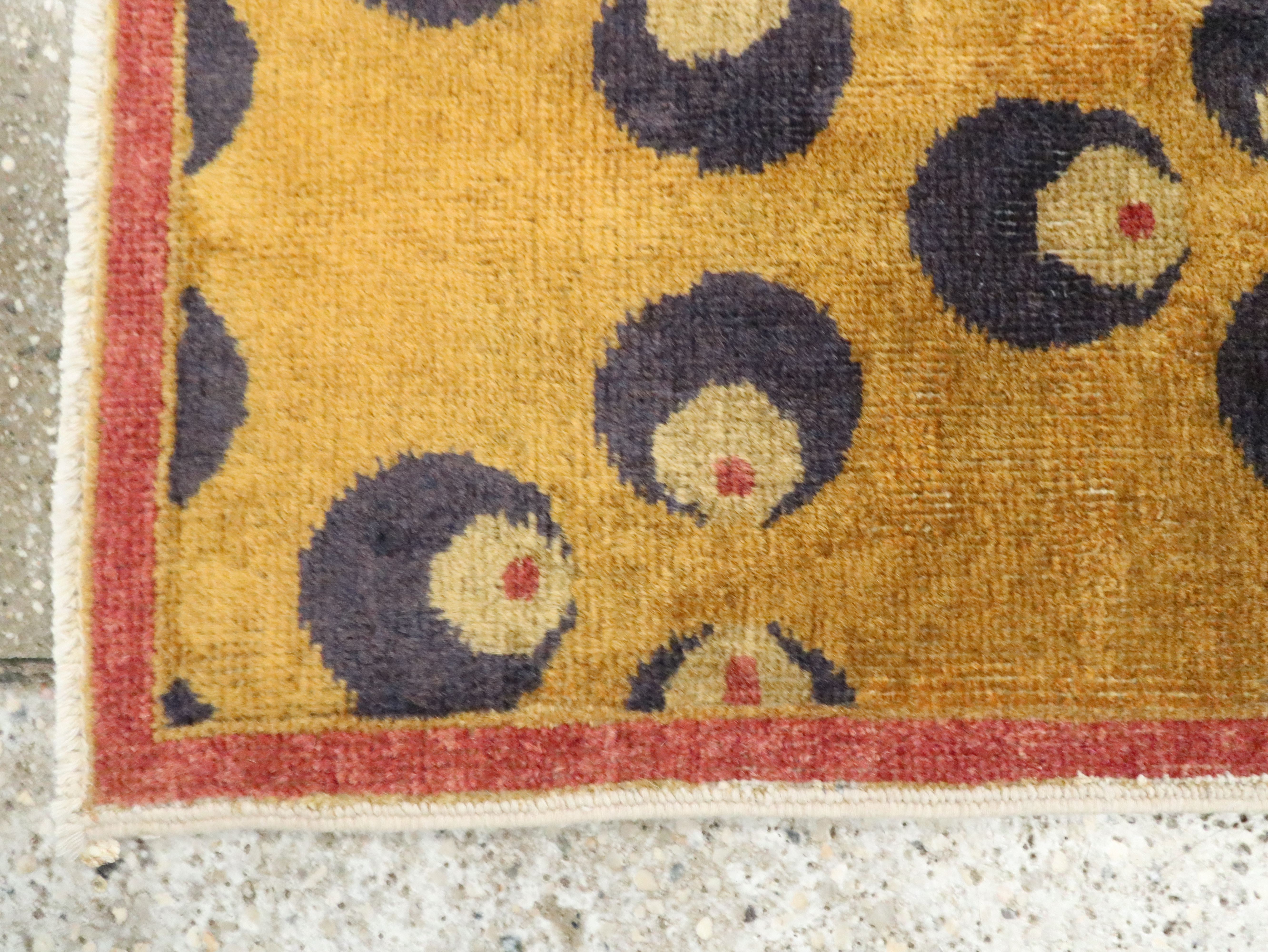 Vintage Turkish Art Deco Throw Rug, No.15343 - Staging