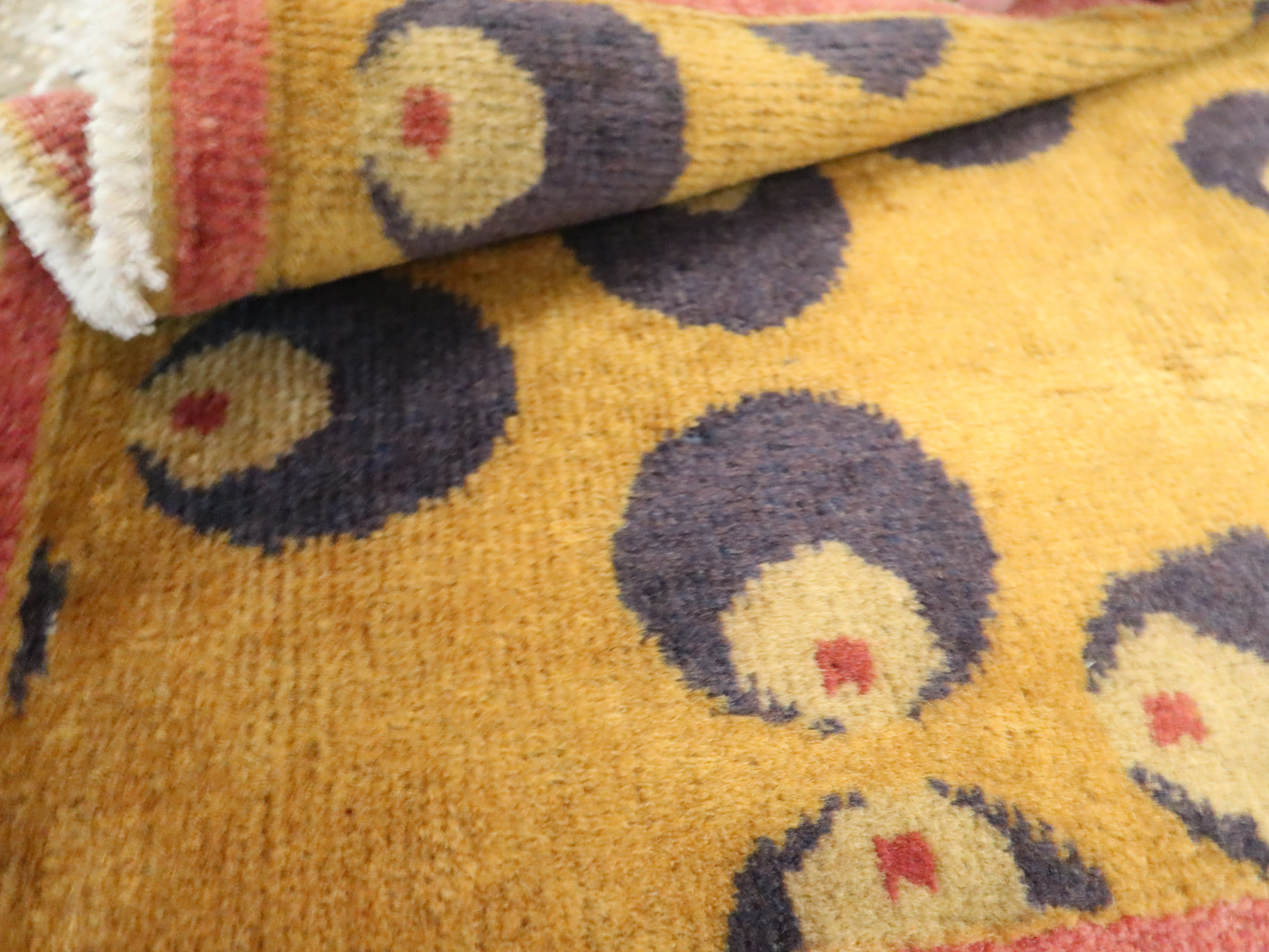 Vintage Turkish Art Deco Throw Rug, No.15343 - Staging