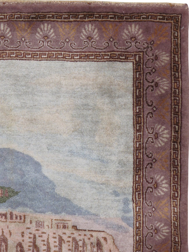 Vintage Turkish Sivas Pictorial Rug, No.15359 - Staging