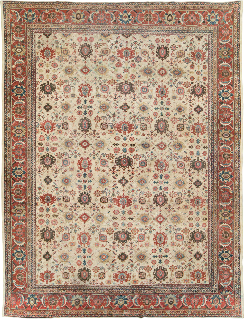 Antique Persian Mahal Room Size Carpet, No.15375 - Staging