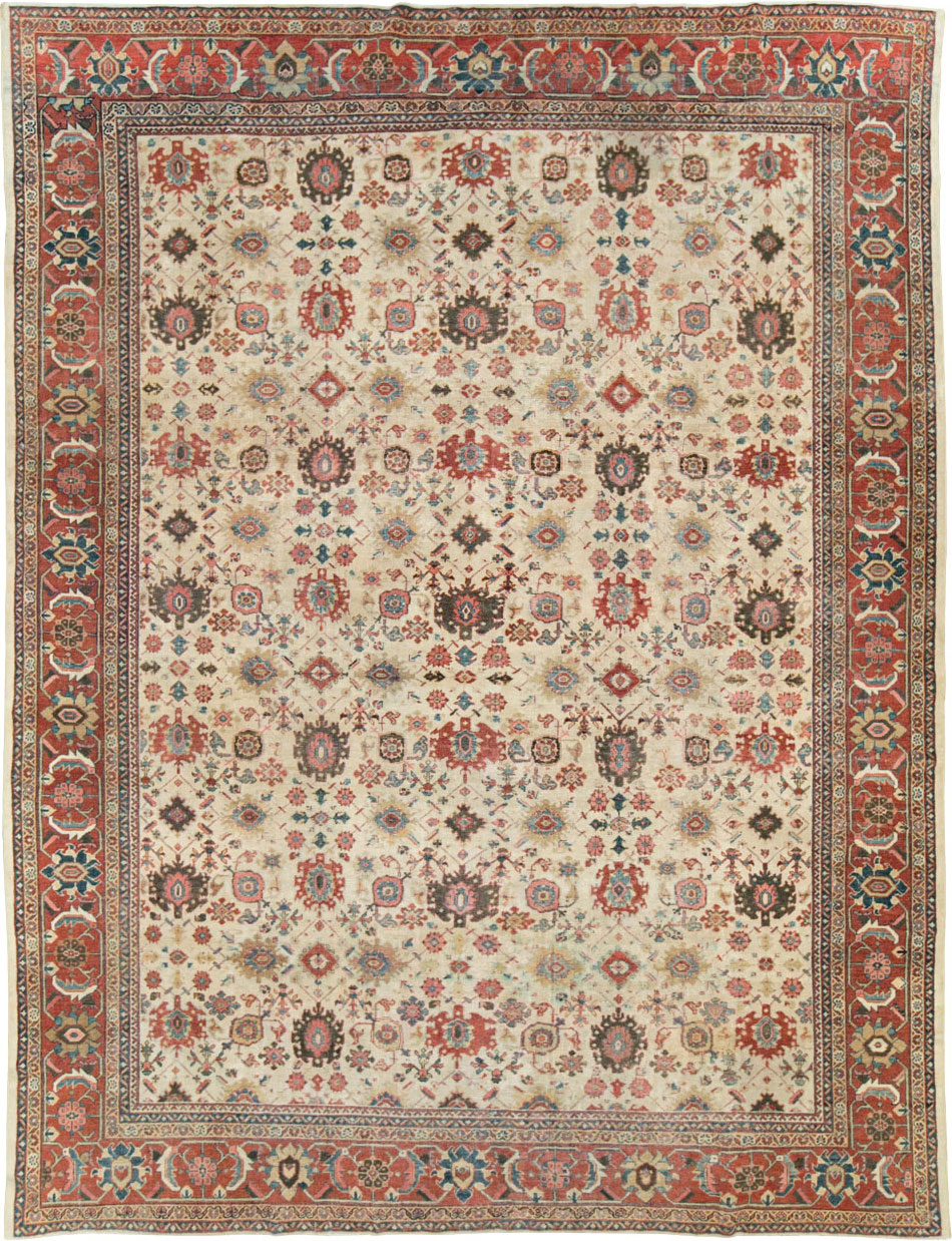 Antique Persian Mahal Room Size Carpet, No.15375 - Staging