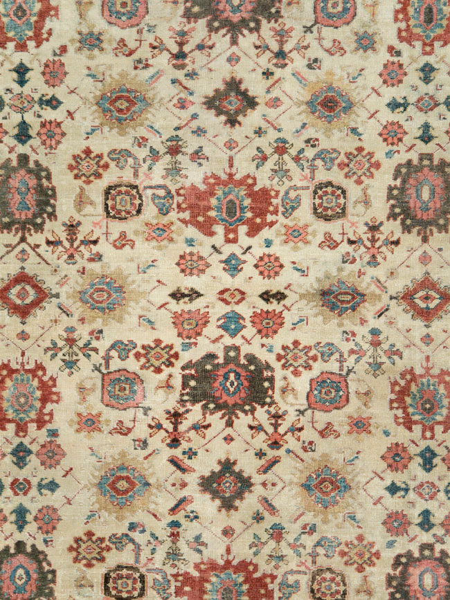 Antique Persian Mahal Room Size Carpet, No.15375 - Staging