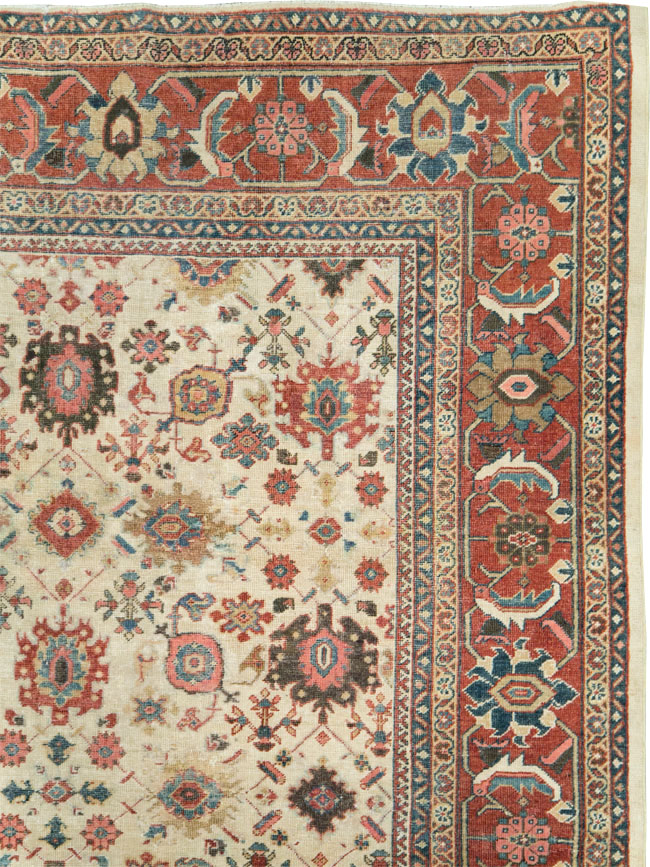 Antique Persian Mahal Room Size Carpet, No.15375 - Staging