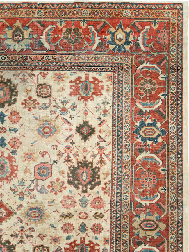 Antique Persian Mahal Room Size Carpet, No.15375 - Staging